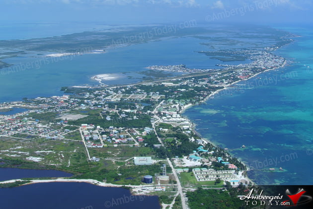 Aerial of San PedroTown, Ambergris Caye, Belize Aerial of San PedroTown, Ambergris Caye, Belize