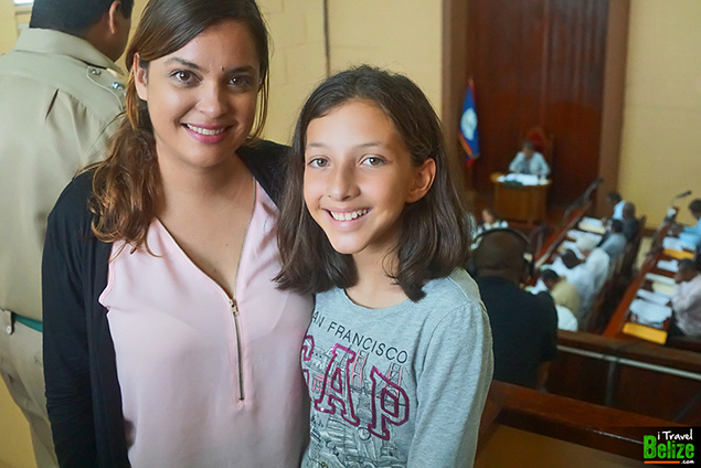 Amber and Madison Edwards of iTravel Belize at the House of Representatives