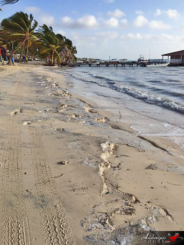 Unpredictable Weather in Belize, High Winds Cause Beach Erosion