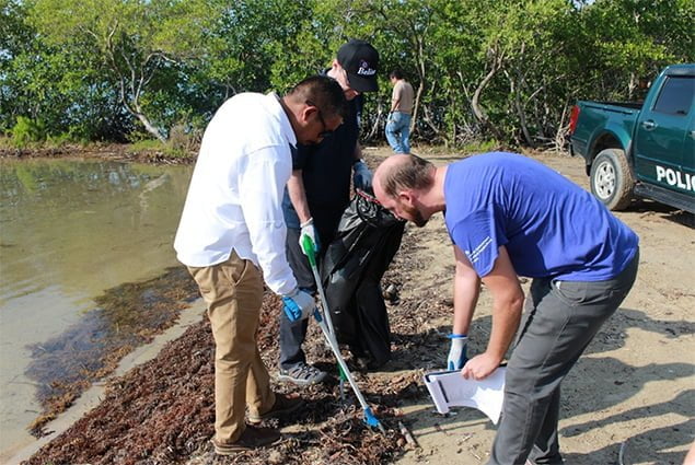 UK/Belize Commonwealth Litter Program's Week Launched with Beach Clean Up