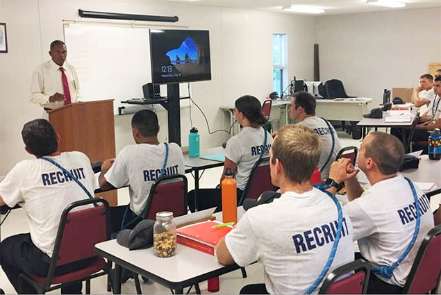 Belize’s Fire Chief Visits Belizean Firefighters Studying in Virginia