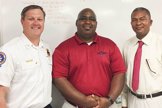 Belize’s Fire Chief Visits Belizean Firefighters Studying in Virginia