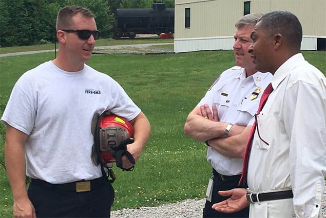 Belize’s Fire Chief Visits Belizean Firefighters Studying in Virginia