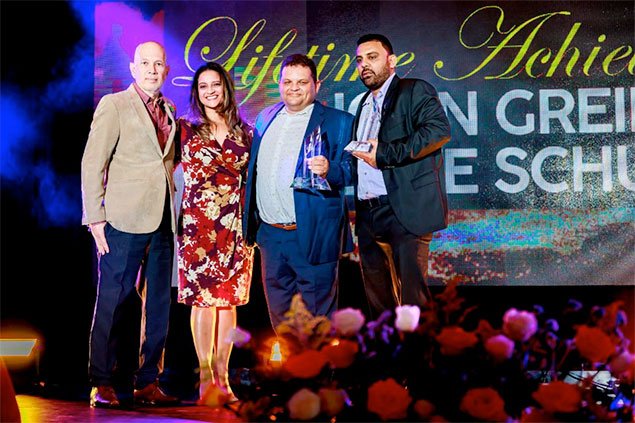 Ambergris Caye Shines at Belize Tourism Awards 4 Lifetime Achievement Award John Greif, Steve Schulte