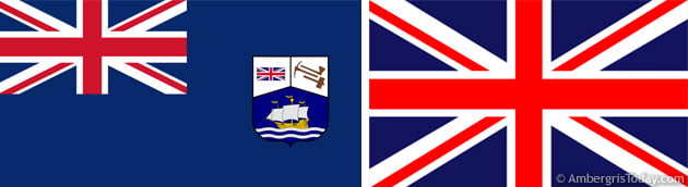 British Honduras Flag and the British Union Jack Flag