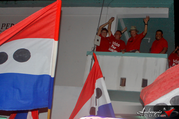 Manuel Heredia celebrates his victory in Belize Rural South for the third time Three-Peat for UDP Government and Manuel Heredia Jr.