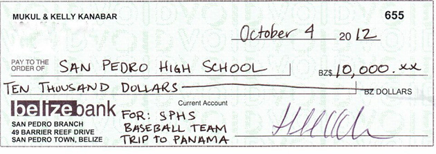 Family Business Chain Donates $10K to SPHS Baseball Team