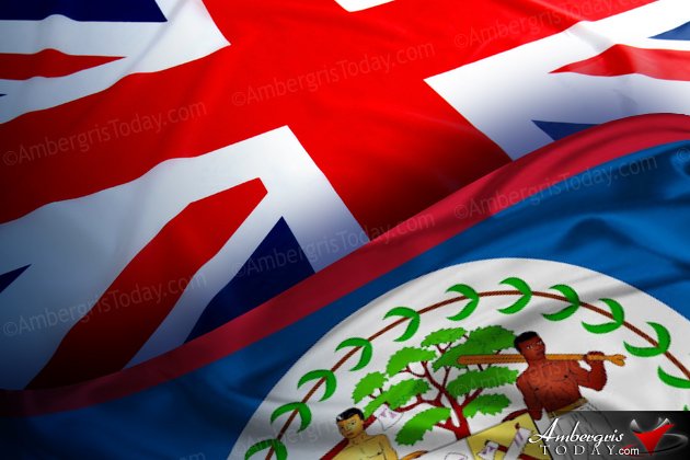 British, Union Jack Flag along with the Belize Flag