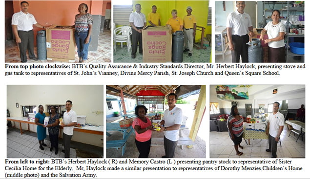 The BTB Donates Kitchen Equipment and Food Supplies to Schools and NGO’s in Belize City
