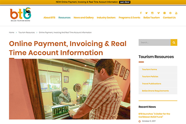 Belize Tourism Board Launches New Online Portal