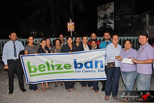 The Belize Bank supports the San Pedro Cancer Society by delivering a donation every year during the Cancer Walk Cancer Walk Raises Awareness and Engages Island Community