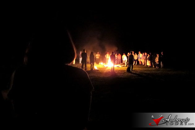 Traditional Maya Fire Ceremony Maya Spring Equinox at Caracol Maya Site, Belize