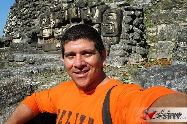 Maya Glyphs at Caana Temple, Caracol Maya Spring Equinox at Caracol Maya Site, Belize