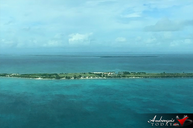 Aerial view of Caye Chapel, Belize Pro Golfer Greg Norman to Trademark Caye Chapel Golf Course