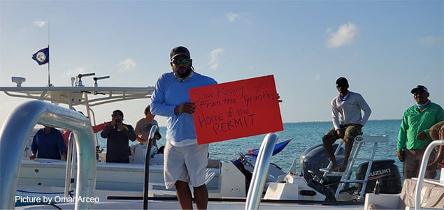 San Pedro Fishermen Protest at Cayo Rosario