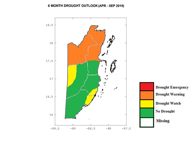 Extended Draught Warning for Belize