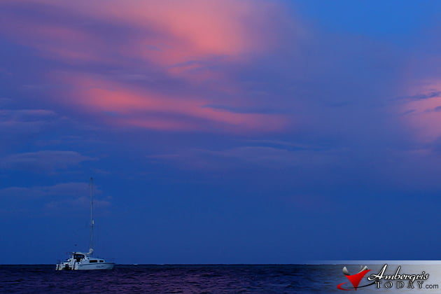 Where The Hell Is Belize? 2 Sunset creates beautiful colors on the east in San Pedro, Ambergris Caye