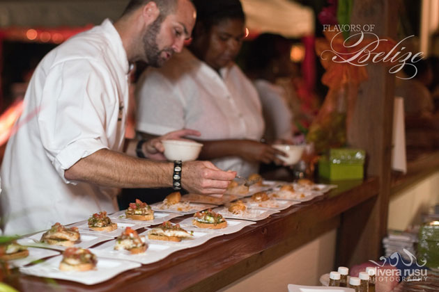 Chef Dustin Bowen of Riverside Tavern at Flavors of Belize Cookbook launch Flavors of Belize Cookbok