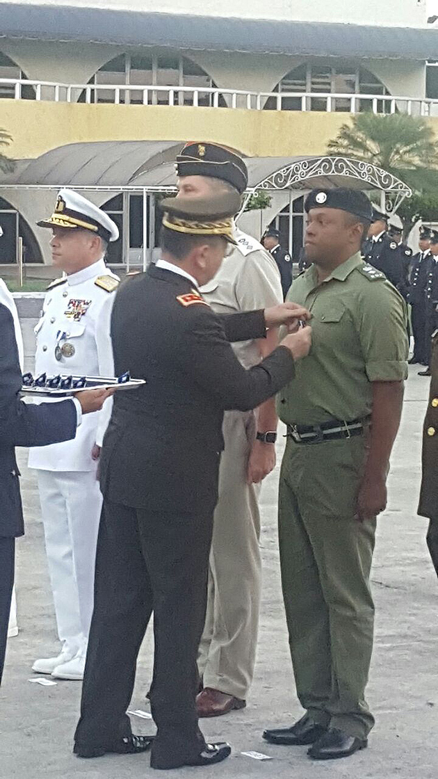 Belize Defence Force Lieutenant Receives Silver Medal Award