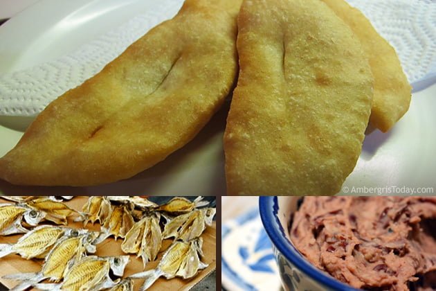 Fried Jacks with refried beans and salted fish (Corned Fish) was a daily breakfast for a typical Sanpedrano Old School vs. New School in San Pedro Num. 2