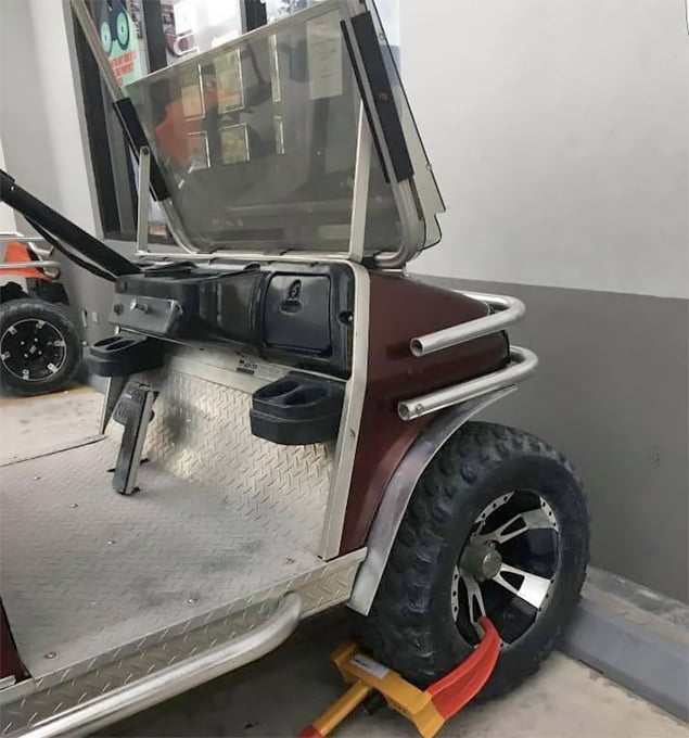 Why Does This Golf Cart Wheel Clamp Have Islanders in Dispute?