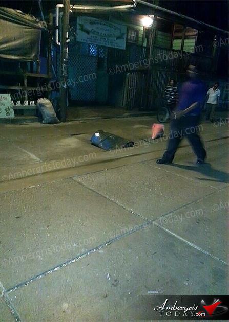 Cement portion in front of La Popular Tortilla Factory sections off for repairs Golf Cart Crashes into Barber Shop