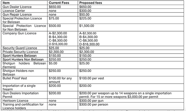 Belize Proposes Increase in Firearms Fees to Tackle Gun Control