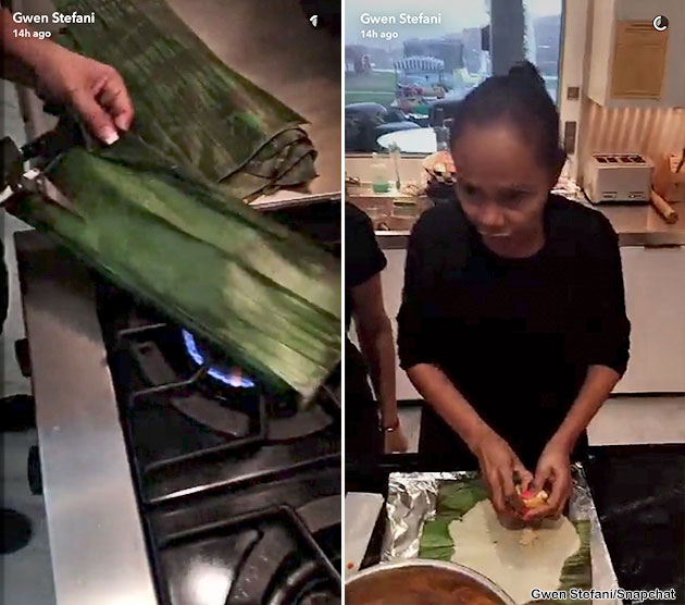 Gwen Stefani Eats Belizean Tamales at Home