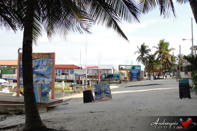 San Pedro Beach -Facing Estel's, Spindrift Hotel, Tackle Box and Holiday Hotel