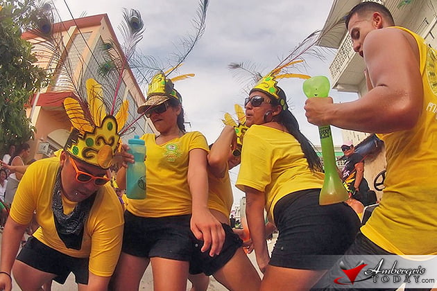 Having tons of fun at the San Pedro Parade, celebrating Belize Independence Day Belize Independence Day Parade