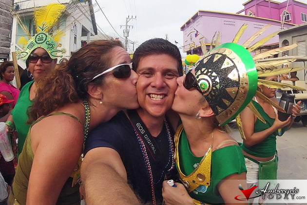 Having tons of fun at the San Pedro Parade, celebrating Belize Independence Day Belize Independence Day Parade