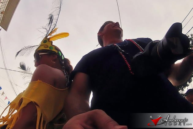 Having tons of fun at the San Pedro Parade, celebrating Belize Independence Day Belize Independence Day Parade