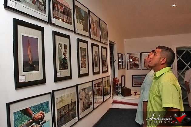 San Pedro Town Councilors Severo Guerrero Jr. and Hector Alamilla at Kay Scott Photo Exhibit Photographer Kay Scott Features Village Life in San Pedro Exhibit