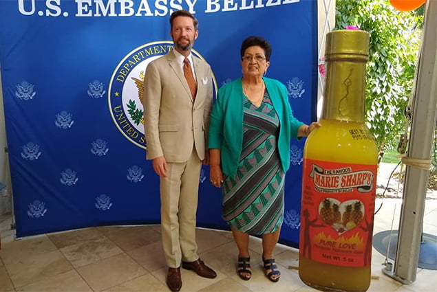 US Embassy & Marie Sharp's launch of the New "Pure Love" Pineapple Habanero Pepper Sauce 