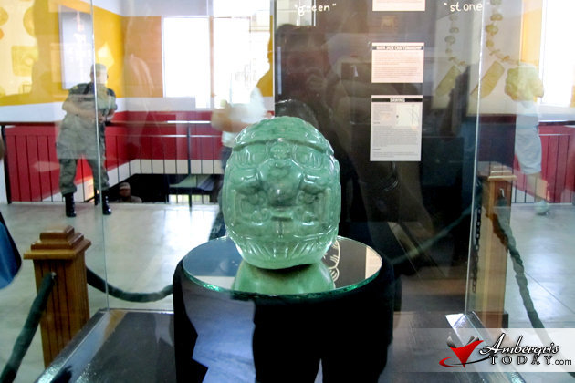 National Treasure of Belize: Maya Jade Head in Exhibit 1 National Treasure - Maya Jade Head