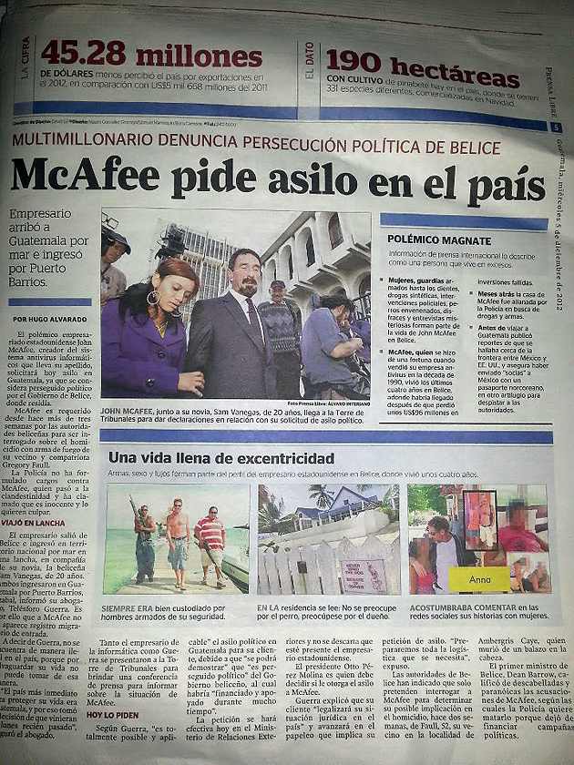 Infamous McAfee on Way Back to Belize After Arrest in Guatemala