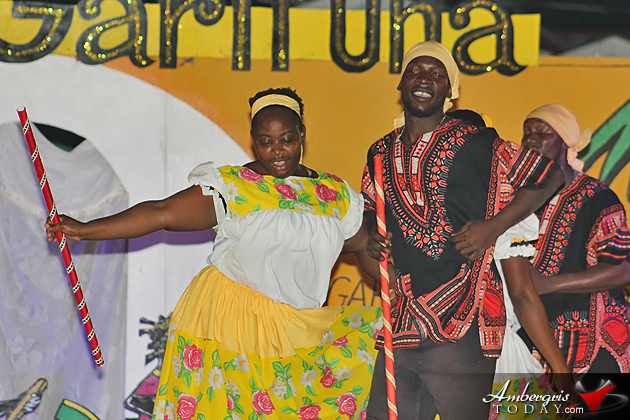 Miss Garifuna Pageant San Pedro, entertainment by Black and White Charikanari Dancers Sheila Montero is New Miss Garifuna San Pedro