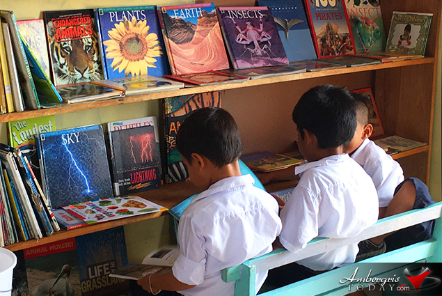 Children Enjoying the New San Pedro RC School Library