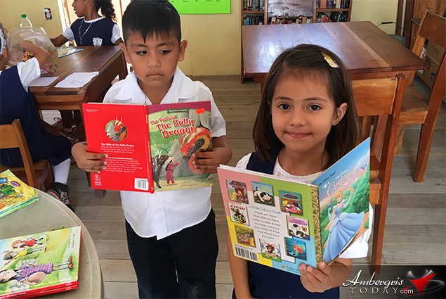 Children Enjoying the New San Pedro RC School Library