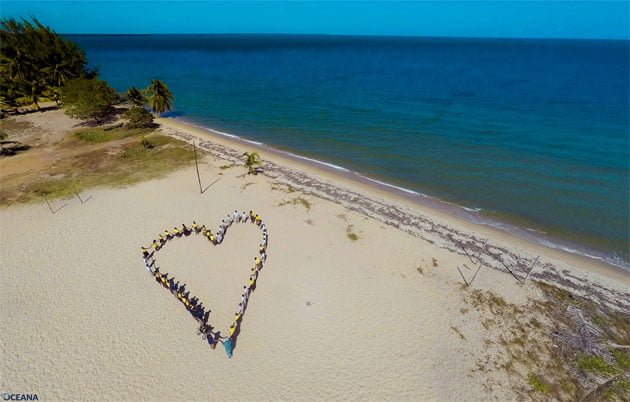 Belizeans join hearts and hands to show their love for marine resources - Hopkins Village A Love Letter to the Caribbean Sea from Belize