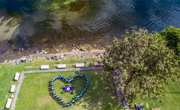 Belizeans join hearts and hands to show their love for marine resources - Punta Gorda A Love Letter to the Caribbean Sea from Belize