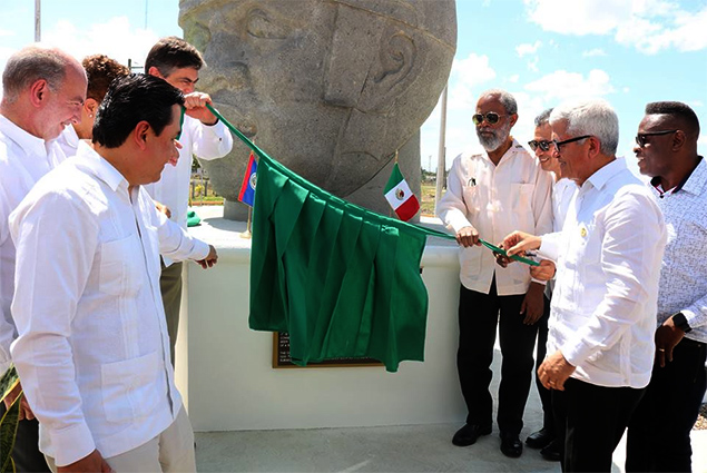 Belize and Mexico Inaugurate Placing of Olmec Head in Belmopan