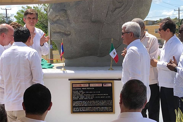 Belize and Mexico Inaugurate Placing of Olmec Head in Belmopan