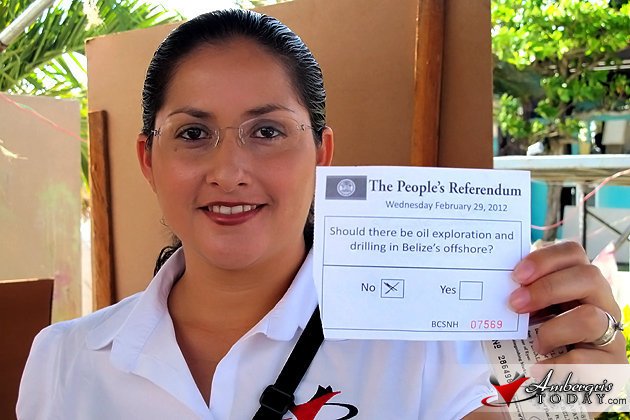 I Voted NO to Offshore Drilling in Belize 1 Voting on the People's Referendum on issue of Offshore Drilling in Belize