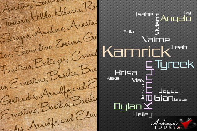 Popular Boy and Girl Names of the past and today