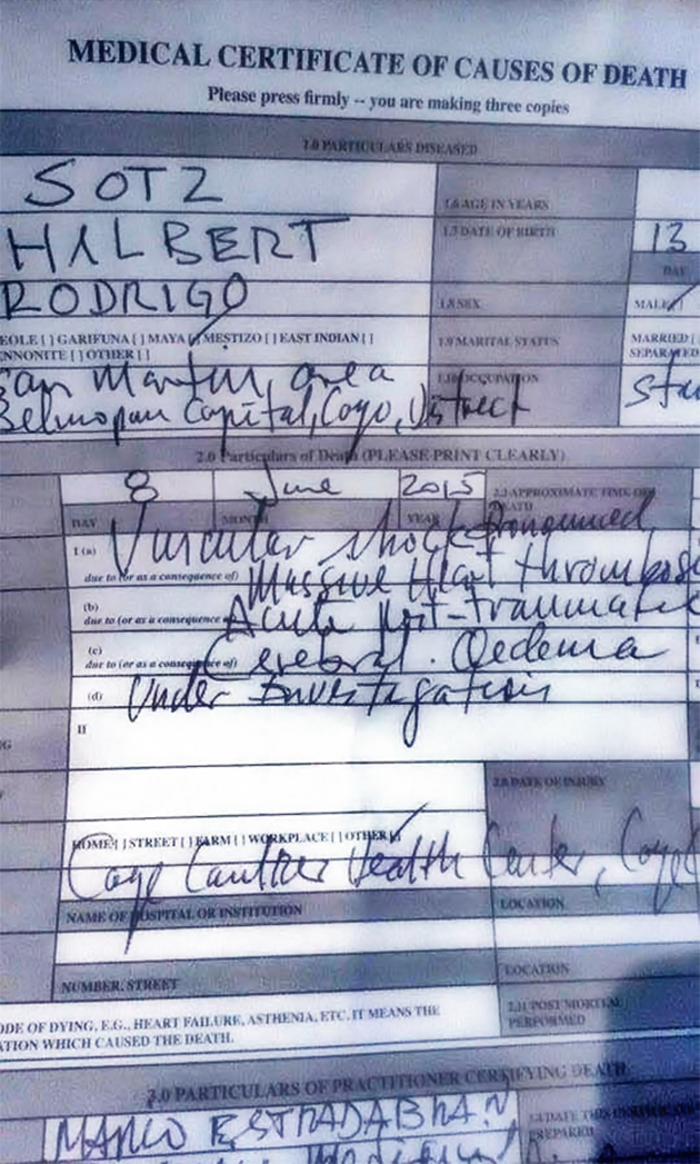 Post Mortem Report Hilberto Sotz Caye Caulker Post Mortem Report Hilberto Sotz Caye Caulker
