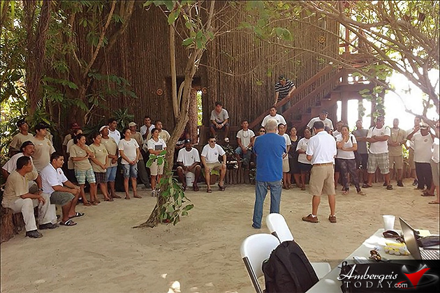 The Staff at Ramon's with the bosses early next morning ready to rebuild their village...Ramon's Village Resort (photo by Gach Guerrero) Ramon's Village Resort Plans Reopening After Devastating Fire
