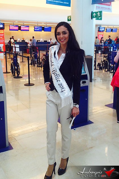 Miss World Belize Raquel Badillo Arrives in London