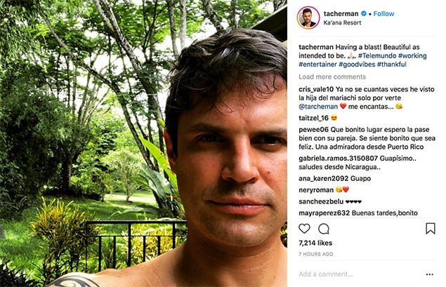 Mark Tacher posts on Instagram, in Belize filming Reina del Sur 2