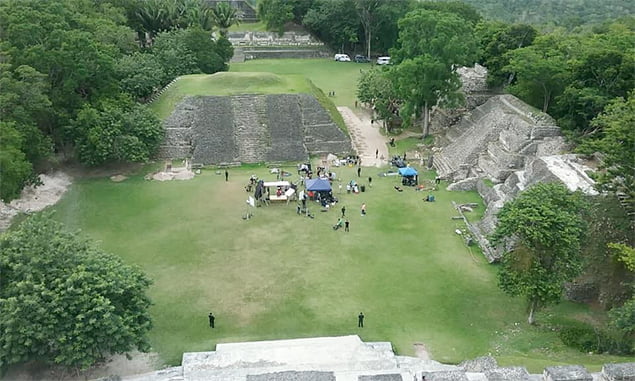Reina del Sur 2 film set at Xunantunich Maya Archaeological Site, Cayo, Belize